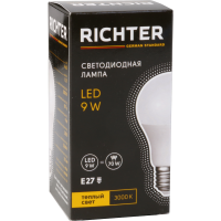 

Лампа светод."Richter"(A60 9W 3000K E27)