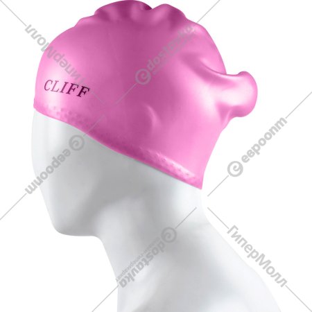 Шапочка для плавания «Cliff» силиконовая, для длинных волос CS13/2, розовый