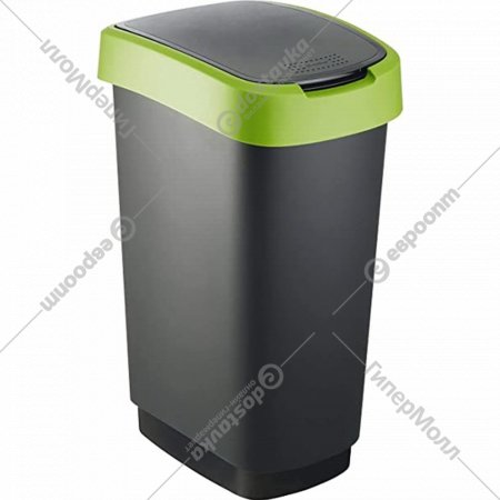 Урна для мусора «Rotho» Twist, 1754405092, черный/зеленый, 25 л