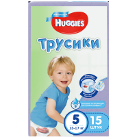 

Однор.трус."HUGGIES"(conv5 boy 15шт)