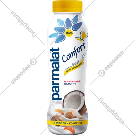 Биойогурт «Parmalat» безлактозный, мюсли и кокос, 1,5 % , 290 г