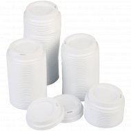 Крышки для бумажных стаканов, с открытым питейником, 250 мл, 100 шт
