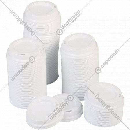 Крышки для бумажных стаканов, с открытым питейником, 250 мл, 100 шт