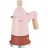 Гейзерная кофеварка «Kitfort» КТ-7152-1, светло-розовый