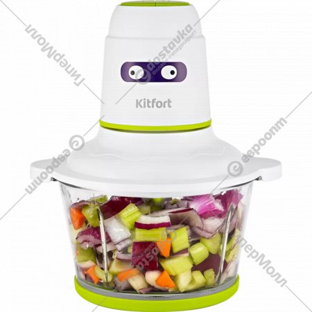 Измельчитель-чоппер «Kitfort» KT-3050-2, белый/салатовый