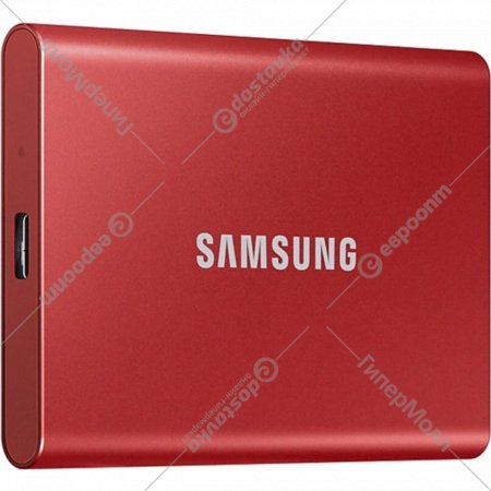 Внешний жесткий диск «Samsung» T7 500GB, USB 3.2, красный металлик, MU-PC500R/WW