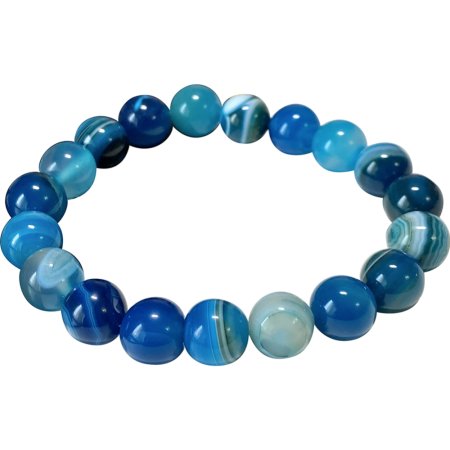 Элитный браслет «Агат синий» 40343, р. 16