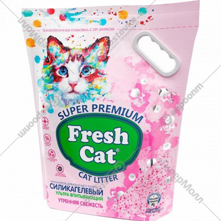 Наполнитель для кошачьего туалета «Fresh Cat» силикагелевый, Утренняя свежесть, 640189, 2 кг