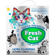 Наполнитель для туалета «Fresh Cat» комкующийся, Активированный уголь, 640226, 5.16 кг