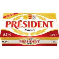 

Масло"PRESIDENT"(кисло-слив.82%)180г