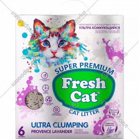 Наполнитель для туалета «Fresh Cat» комкующийся, Лаванда, 930504, 5.16 кг