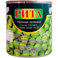 

Горошек зеленый консер."RITA"400г