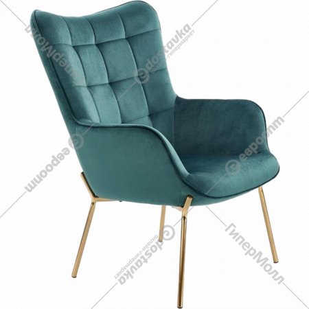 Кресло «Halmar» Castel 2, темно-зеленый/золотой