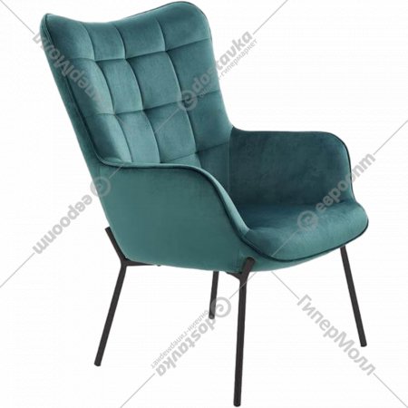 Кресло «Halmar» Castel, темно-зеленый/черный