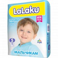 Подгузники-трусики для мальчиков «LaLaKu» размер 5, 10-17 кг, 15 шт