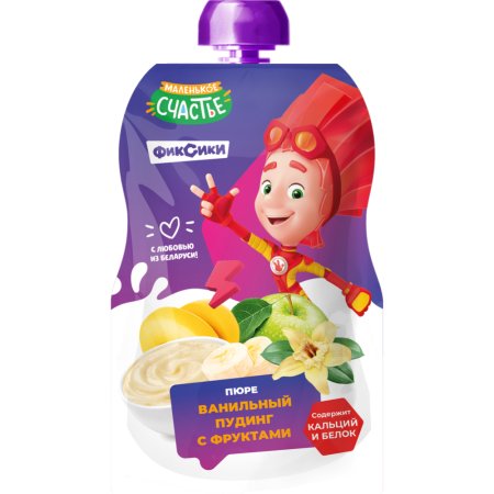 Пудинг «Фиксики» ванильный с фруктами, 90 г