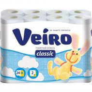 Туалетная бумага «Veiro» Classic, белый, 2 слоя, 24 рулона