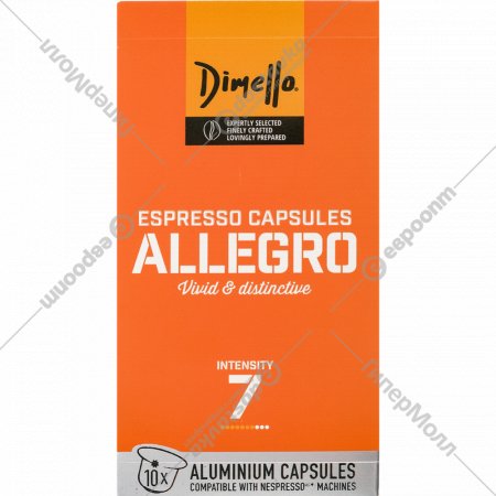 Кофе в капсулах «Dimello» Allegro, 10х5.4 г