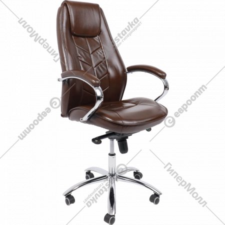 Офисное кресло «AksHome» Kapral, натуральная кожа/коричневый