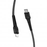 Кабель «Borofone» BU21 PD, USB-C-8pin Lightning, черный, 1.2 м