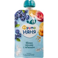 Пюре «Фруто Няня» яблочно - черничное с печеньем, 90 г