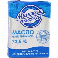 Масло сладкосливочное «Минская марка» Крестьянское, несоленое, 72.5%, 180 г