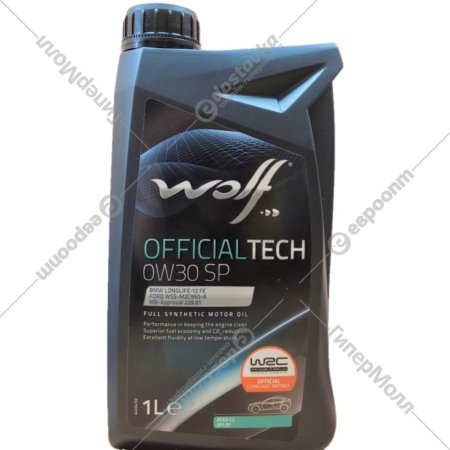 Масло моторное «Wolf» OfficialTech, 65646/1, 0W-30 SP, 1 л