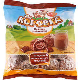 Пряники «РотФронт» Коровка, с шоколадным молоком, 300 г
