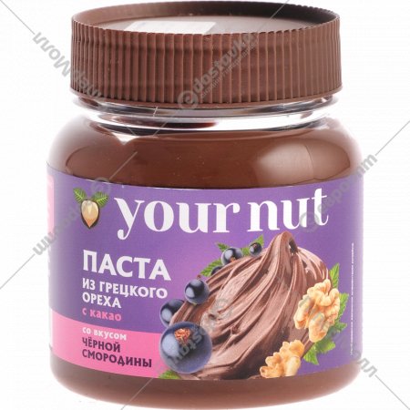 Ореховая паста «Your nut» из грецкого ореха с какао, черная смородина, 250 г