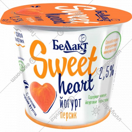Йогурт «Беллакт» Sweet heart, персик, 2.5%, 150 г