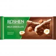 Шоколад молочный «Roshen» с ореховой нугой, 90 г.