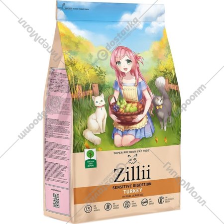 Корм для кошек «Zillii» Sensitive Digestion Cat, индейка, 10 кг