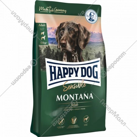 Корм для собак «Happy Dog» Montana, конина/картофель, 60486, 4 кг