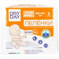 Пеленки гигиенические детские «DryDay» одноразовые 60х40, 5 шт
