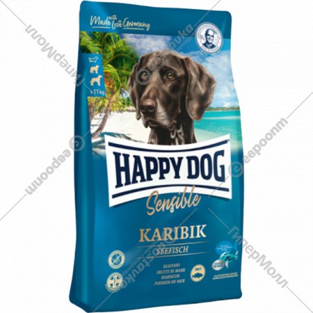 Корм для собак «Happy Dog» Karibik, морская рыба, 3522, 4 кг