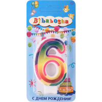 

Свеча цифра"6"(П15175-6)