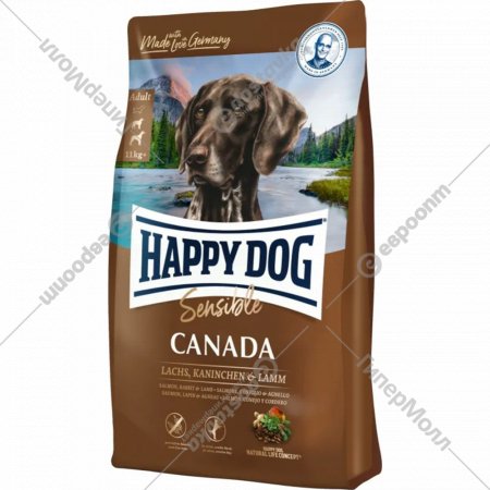 Корм для собак «Happy Dog» Canada, лосось/кролик/ягненок, 3582, 4 кг