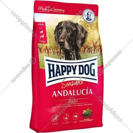 Корм для собак «Happy Dog» Andalusia, свинина иберико/рис, 60666, 11 кг