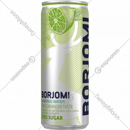 Вода минеральная «Borjomi» Flavored, газированная, лайм-кориандр, 0.33 л