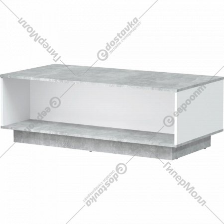 Журнальный столик «Интерлиния» QZ-СЖ1, белый платинум/бетон