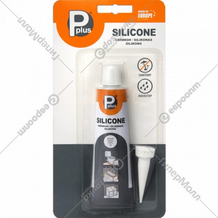 Герметик «P Plus» Silicone Sanitary, прозрачный, 50 мл