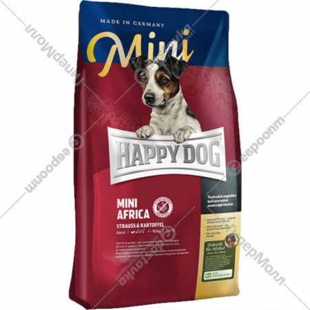Корм для собак «Happy Dog» Mini Africa, страус/картофель, 60122, 1 кг