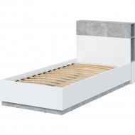 Кровать «Интерлиния» QZ-К90, белый платинум/бетон