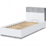 Кровать «Интерлиния» QZ-К90 с подъемным механизмом, белый платинум/бетон