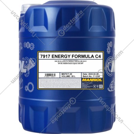 Моторное масло «Mannol» 7917 Energy Formula C4 5W-30, 20 л