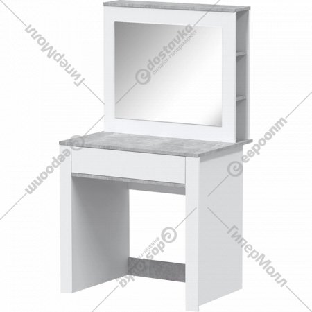 Туалетный столик «Интерлиния» QZ-СТ1, белый платинум/бетон