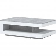Журнальный столик «Интерлиния» QZ-СЖ2, белый платинум/бетон