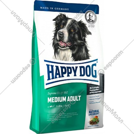 Корм для собак «Happy Dog» Medium Adult, птица/лосось/рыба, 60757, 4 кг