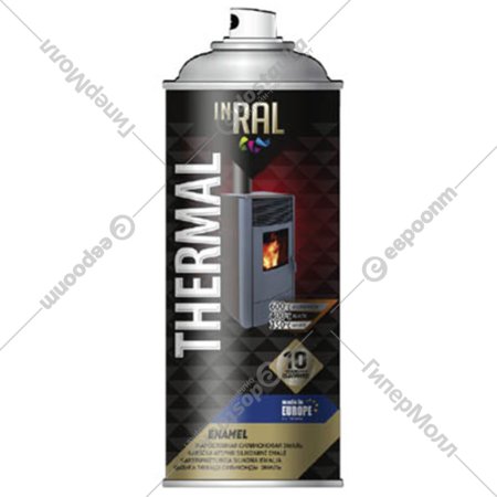 Краска-эмаль термостойкая «Inral» 9011, черный матовый, 400 мл