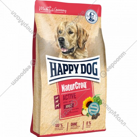 Корм для собак «Happy Dog» NaturCroq Active, птица/телятина, 60530, 15 кг